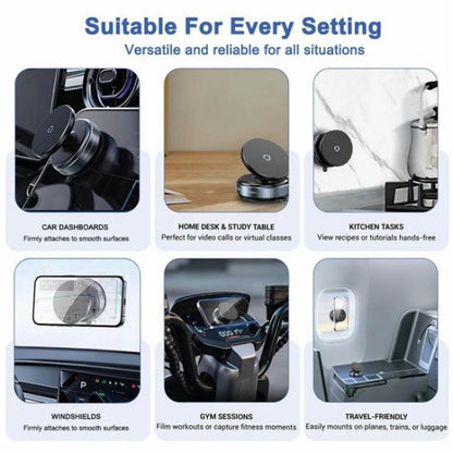 K009 360 Degree Rotation Navigation Holder Mechanical Vacuum Suction Magnetic Car Stand
