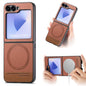 Twill Fabric Leather Skin Magnetic Back Phone Case, For Samsung Galaxy Z Flip7 5G, For Samsung Galaxy Z Flip6 / Flip7 FE, For Samsung Galaxy Z Flip5, For Samsung Galaxy Z Flip4, For Samsung Galaxy Z Flip3 5G