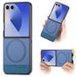 Twill Fabric Leather Skin Magnetic Back Phone Case, For Samsung Galaxy Z Flip7 5G, For Samsung Galaxy Z Flip6 / Flip7 FE, For Samsung Galaxy Z Flip5, For Samsung Galaxy Z Flip4, For Samsung Galaxy Z Flip3 5G