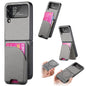 Twill Fabric Leather Skin Card Bag Magnetic Back Phone Case, For Samsung Galaxy Z Flip6, For Samsung Galaxy Z Flip5, For Samsung Galaxy Z Flip4, For Samsung Galaxy Z Flip3 5G