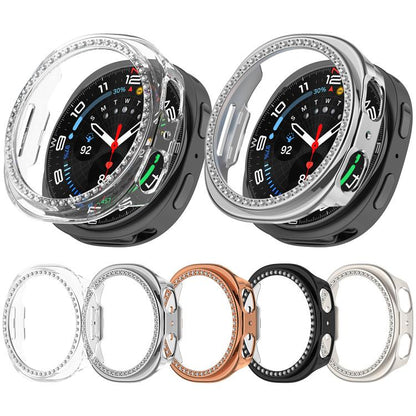 Single Row Diamond Half Coverage Hollow PC Watch Case