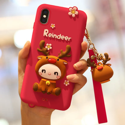 Lovely Reindeer Full Package Anti Falling Silicone Sleeve for iPhone X