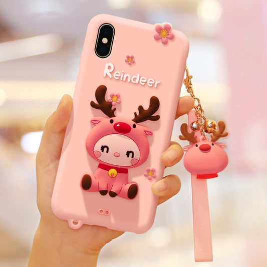 Lovely Reindeer Full Package Anti Falling Silicone Sleeve for iPhone XS