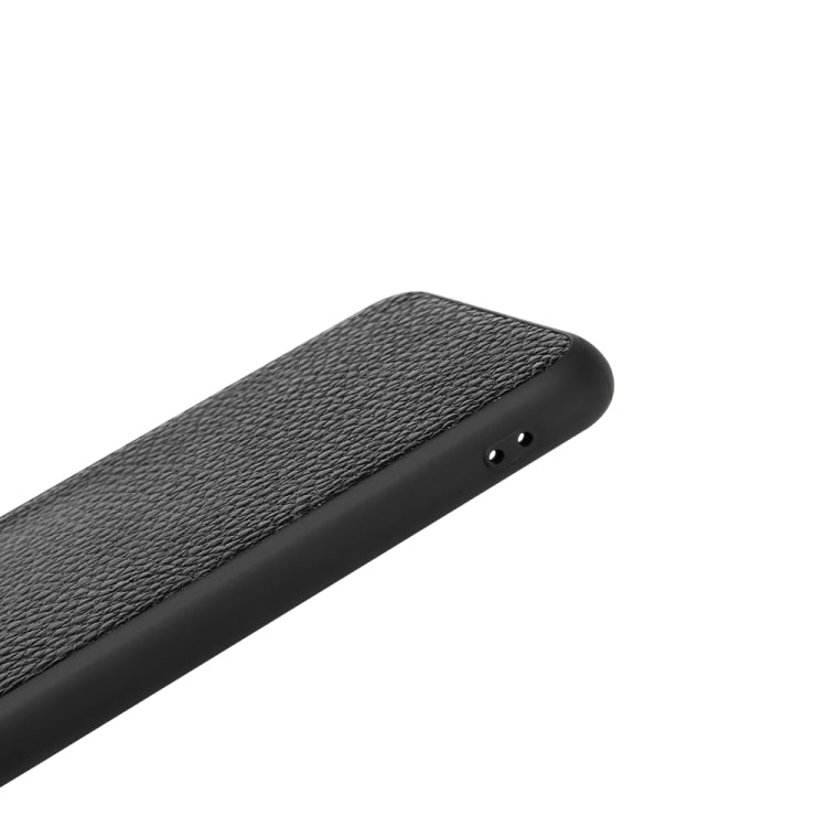 For iPhone XS Max Litchi Pattern Leather Anti-falling TPU Mobile Phone Shell Protective Case
