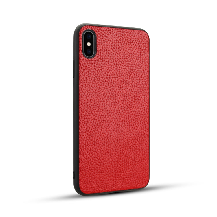 For iPhone XS  Litchi Pattern Leather Anti-falling TPU Mobile Phone Shell Protective Case