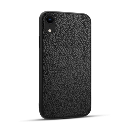 For iPhone XR Litchi Pattern Leather Anti-falling TPU Mobile Phone Shell Protective Case