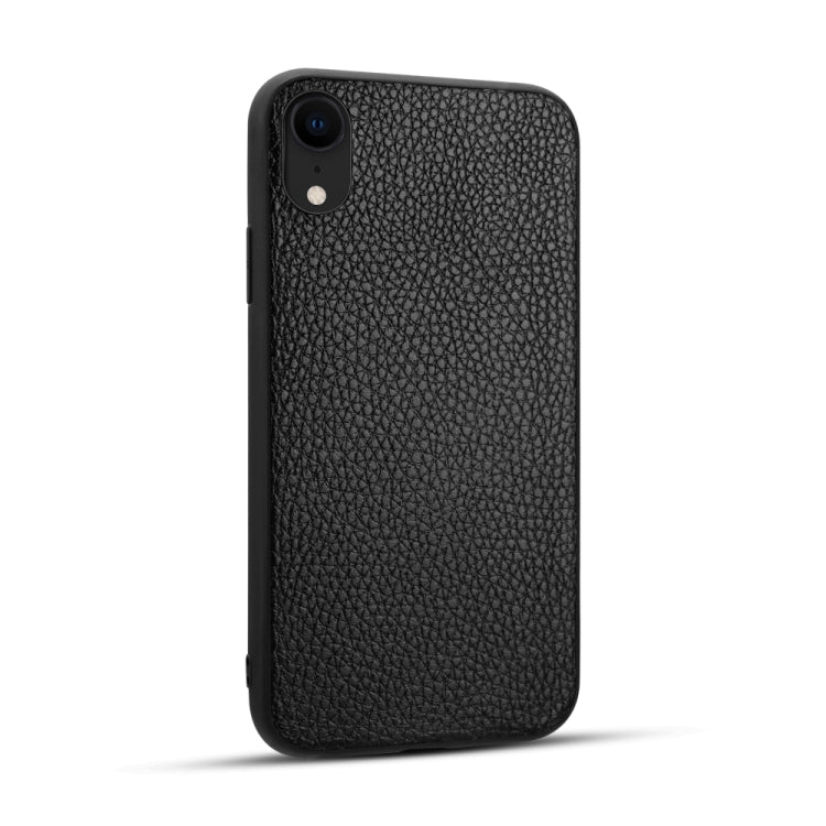 For iPhone XR Litchi Pattern Leather Anti-falling TPU Mobile Phone Shell Protective Case