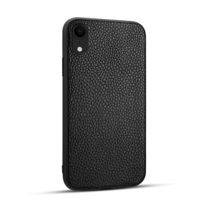 For iPhone XR Litchi Pattern Leather Anti-falling TPU Mobile Phone Shell Protective Case