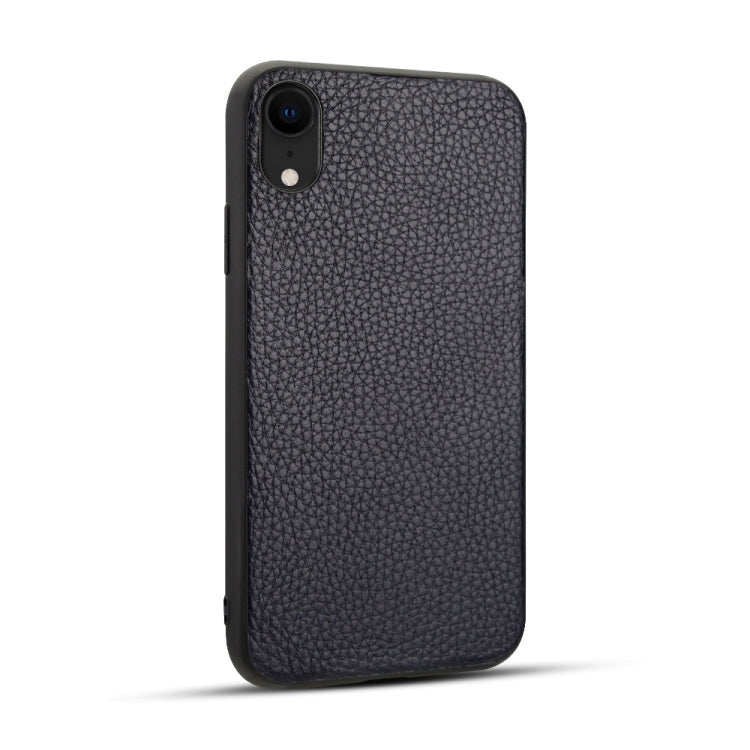 For iPhone XR Litchi Pattern Leather Anti-falling TPU Mobile Phone Shell Protective Case