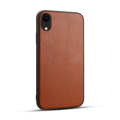 For iPhone XR Litchi Pattern Leather Anti-falling TPU Mobile Phone Shell Protective Case