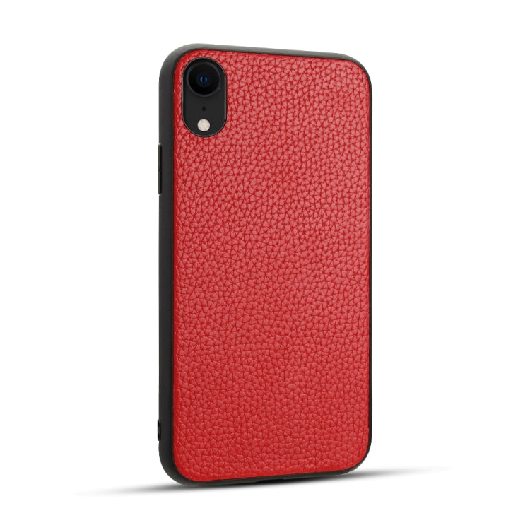 For iPhone XR Litchi Pattern Leather Anti-falling TPU Mobile Phone Shell Protective Case
