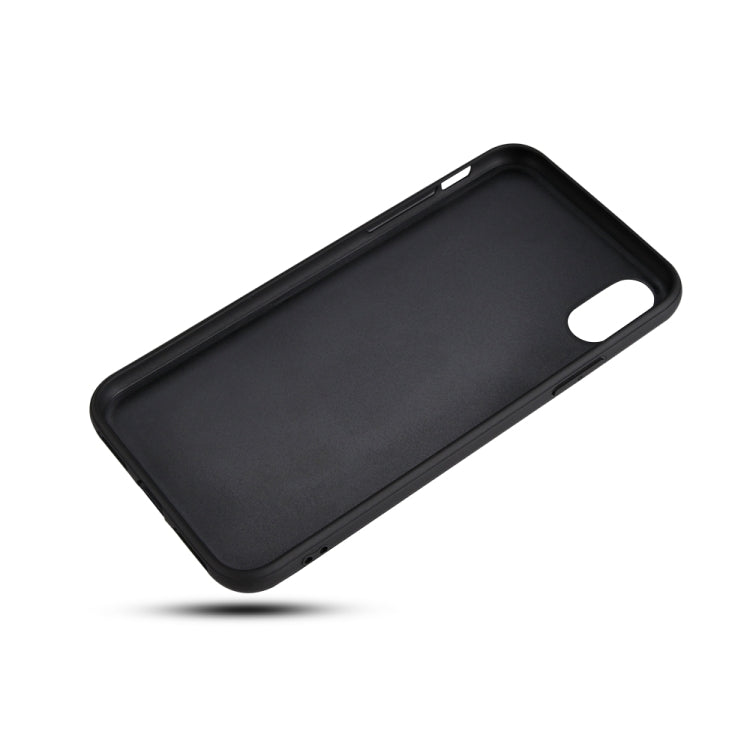 For iPhone X  Litchi Pattern Leather Anti-falling TPU Mobile Phone Shell Protective Case