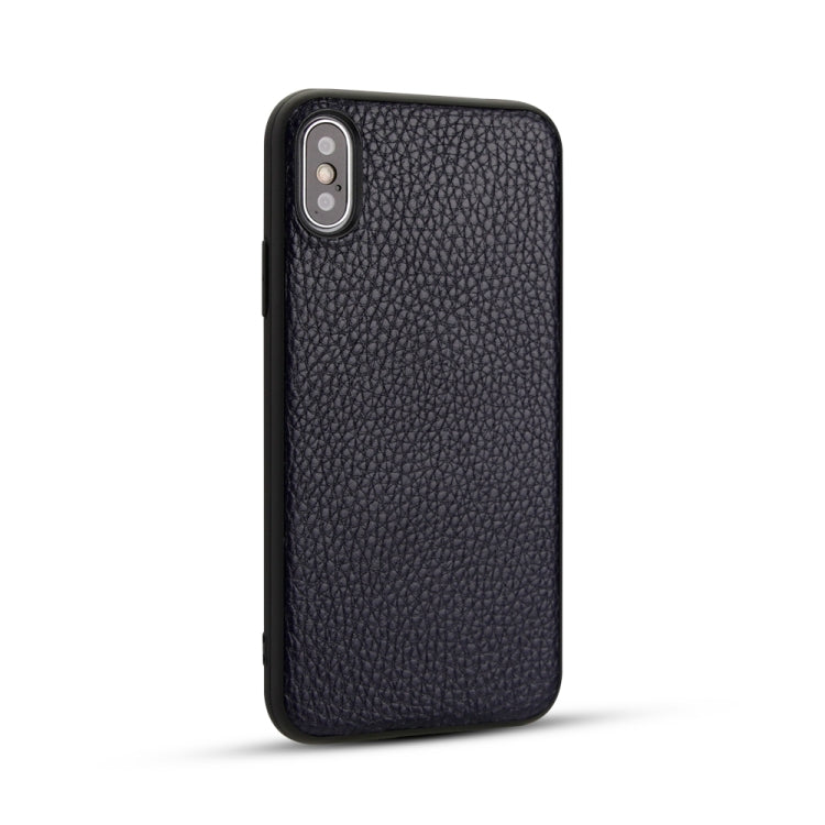 For iPhone X  Litchi Pattern Leather Anti-falling TPU Mobile Phone Shell Protective Case