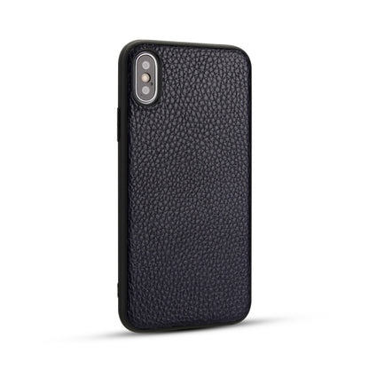 For iPhone X  Litchi Pattern Leather Anti-falling TPU Mobile Phone Shell Protective Case