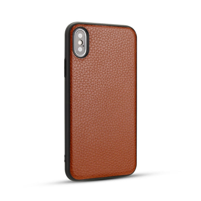 For iPhone X  Litchi Pattern Leather Anti-falling TPU Mobile Phone Shell Protective Case
