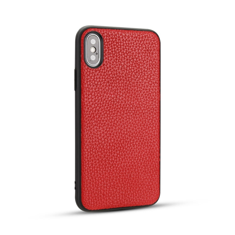For iPhone X  Litchi Pattern Leather Anti-falling TPU Mobile Phone Shell Protective Case