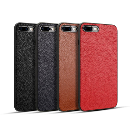 For iPhone 8 Plus / 7 Plus Max Litchi Pattern Leather Anti-falling TPU Mobile Phone Shell Protective Case