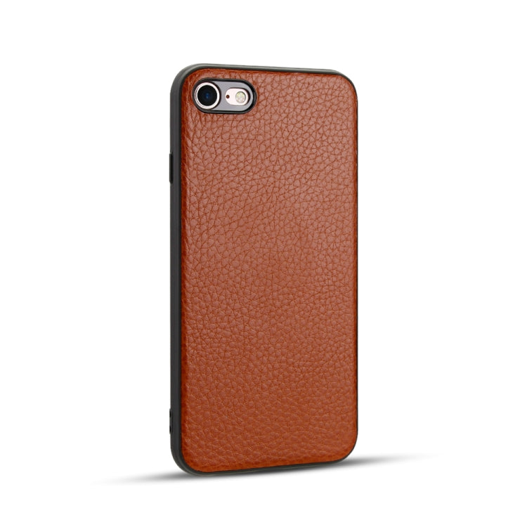 For iPhone 8 / 7   Litchi Pattern Leather Anti-falling TPU Mobile Phone Shell Protective Case