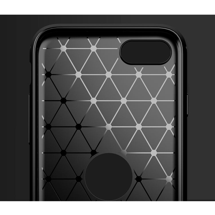 For  iPhone SE 2020 Brushed Texture Carbon Fiber TPU Case