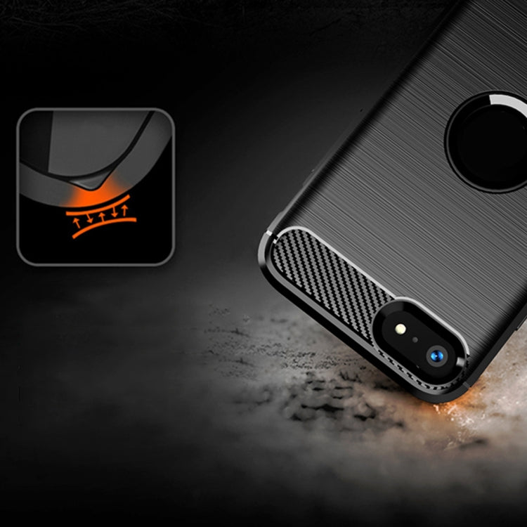 For  iPhone SE 2020 Brushed Texture Carbon Fiber TPU Case
