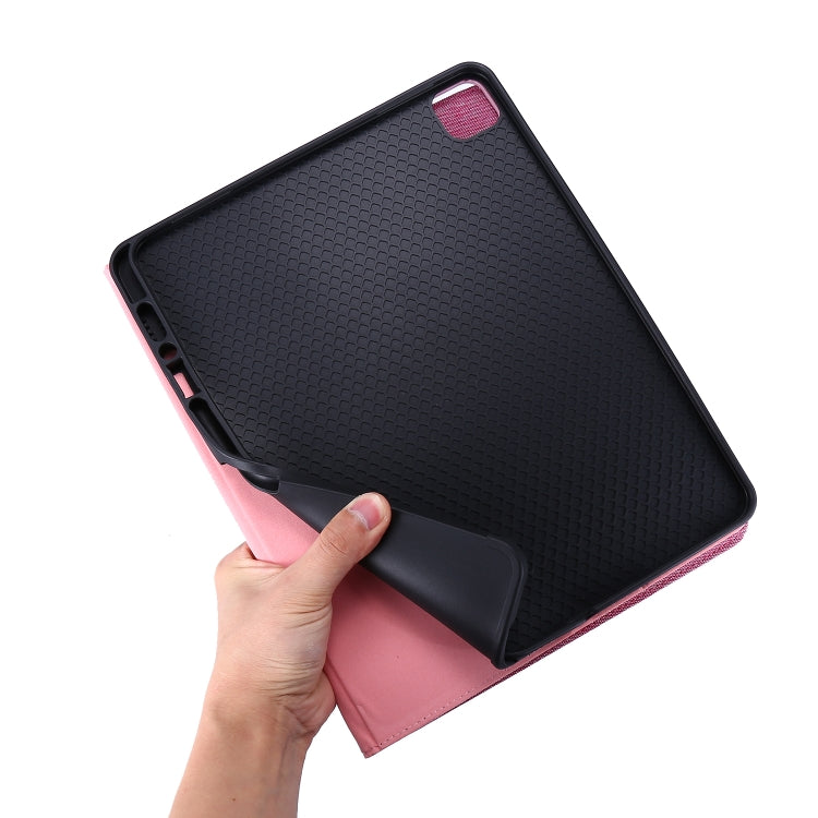 Horizontal Flip TPU + Fabric PU Leather Protective Case with Name Card Clip