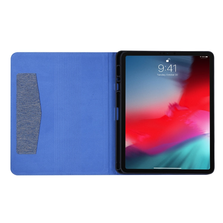 Horizontal Flip TPU + Fabric PU Leather Protective Case with Name Card Clip