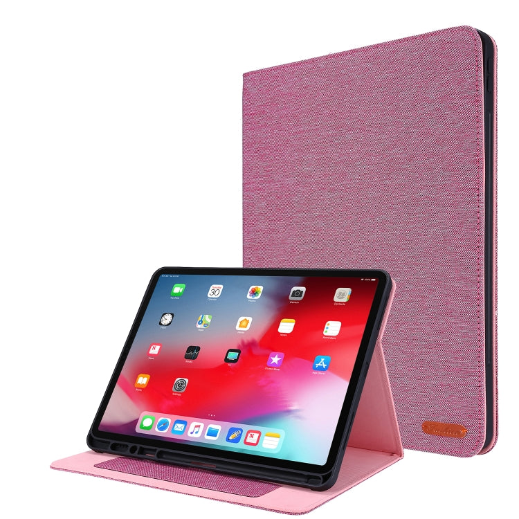 Horizontal Flip TPU + Fabric PU Leather Protective Case with Name Card Clip