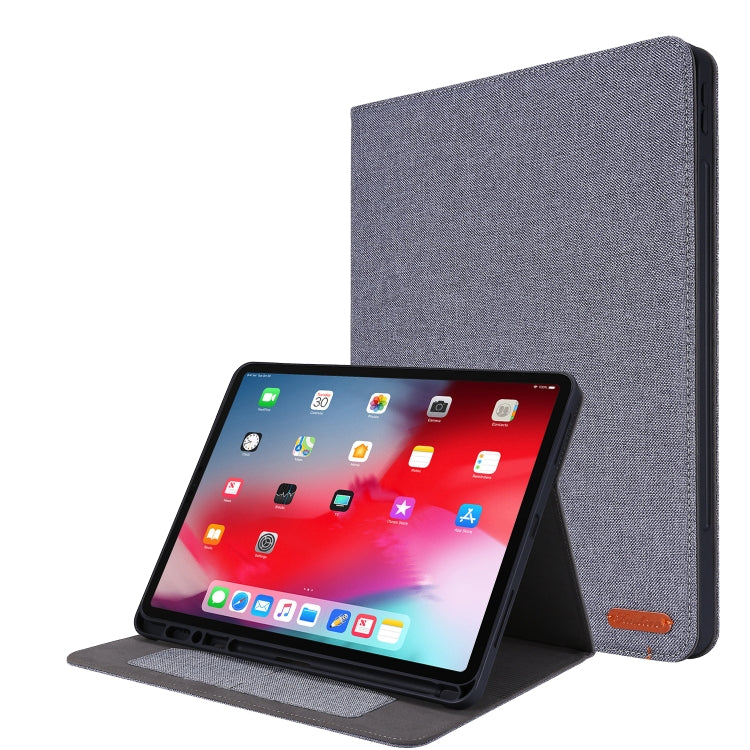 Horizontal Flip TPU + Fabric PU Leather Protective Case with Name Card Clip