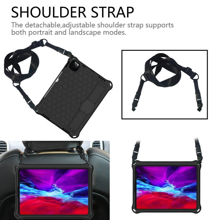 Honeycomb Design EVA + PC Four Corner Anti Falling Flat Protective Shell With Straps