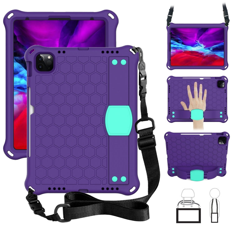 Honeycomb Design EVA + PC Four Corner Anti Falling Flat Protective Shell With Straps