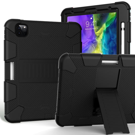 For iPad Pro 11 (2020) Shockproof Two-Color Silicone Protection Case with Holder & Pen Slot