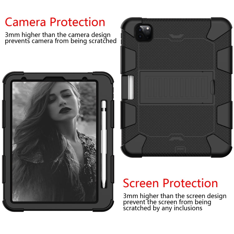For iPad Pro 11 (2020) Shockproof Two-Color Silicone Protection Case with Holder & Pen Slot