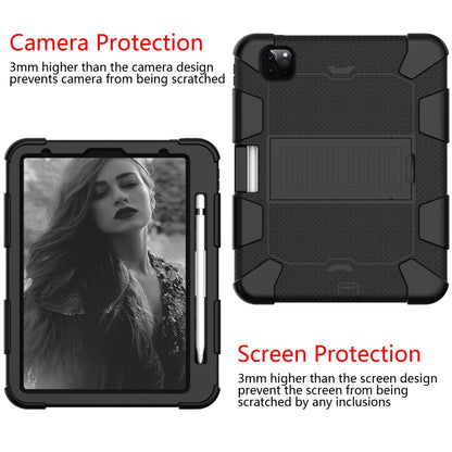 For iPad Pro 11 (2020) Shockproof Two-Color Silicone Protection Case with Holder & Pen Slot