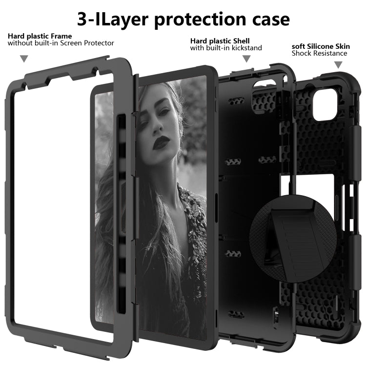 For iPad Pro 11 (2020) Shockproof Two-Color Silicone Protection Case with Holder & Pen Slot
