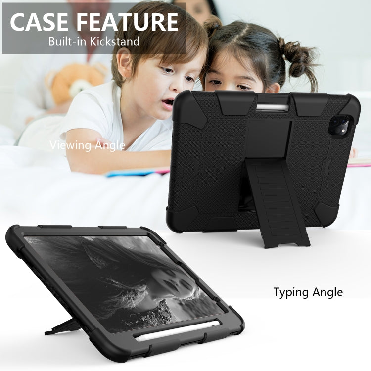 For iPad Pro 11 (2020) Shockproof Two-Color Silicone Protection Case with Holder & Pen Slot