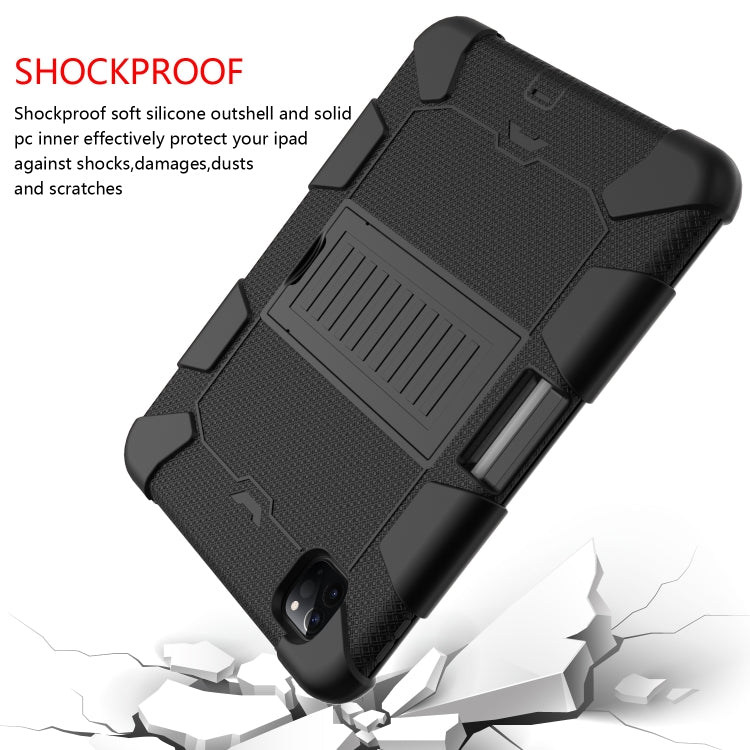 For iPad Pro 11 (2020) Shockproof Two-Color Silicone Protection Case with Holder & Pen Slot
