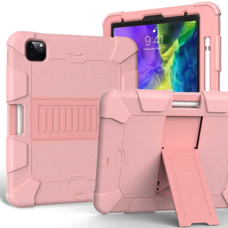 For iPad Pro 11 (2020) Shockproof Two-Color Silicone Protection Case with Holder & Pen Slot