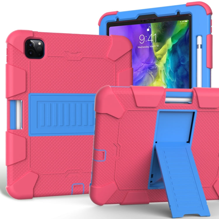 For iPad Pro 11 (2020) Shockproof Two-Color Silicone Protection Case with Holder & Pen Slot
