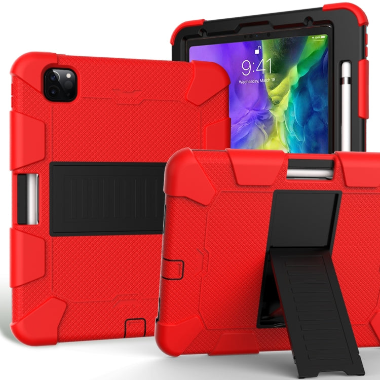 For iPad Pro 11 (2020) Shockproof Two-Color Silicone Protection Case with Holder & Pen Slot