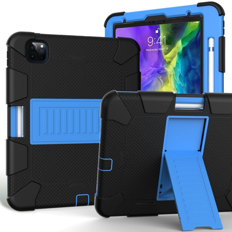 For iPad Pro 11 (2020) Shockproof Two-Color Silicone Protection Case with Holder & Pen Slot