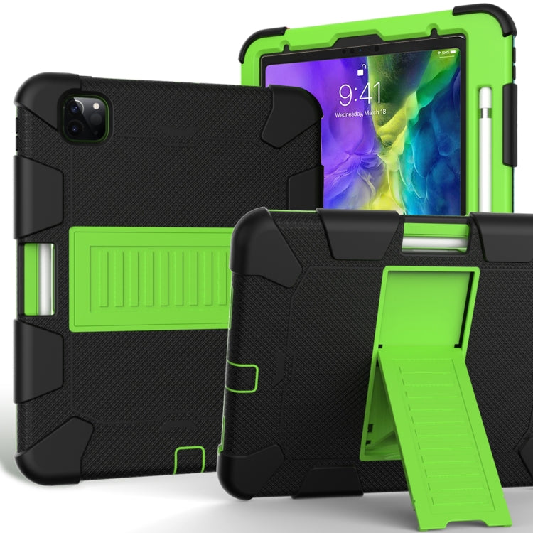 For iPad Pro 11 (2020) Shockproof Two-Color Silicone Protection Case with Holder & Pen Slot
