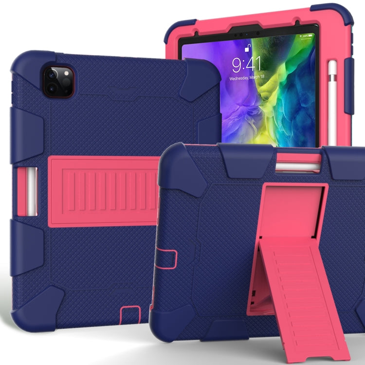 For iPad Pro 11 (2020) Shockproof Two-Color Silicone Protection Case with Holder & Pen Slot