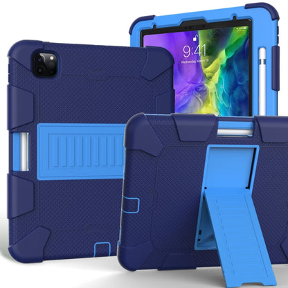 For iPad Pro 11 (2020) Shockproof Two-Color Silicone Protection Case with Holder & Pen Slot