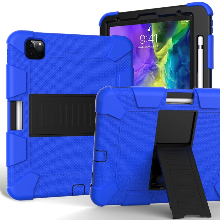 For iPad Pro 11 (2020) Shockproof Two-Color Silicone Protection Case with Holder & Pen Slot