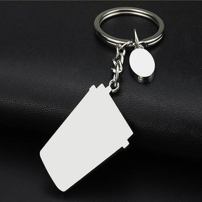 2 PCS Coffee Cup Keychain Creative Metal Pendant Small Gift, Coffee Cup Shape