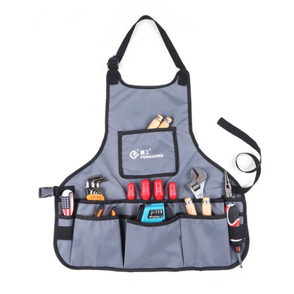 PENGGONG Waterproof Canvas Gardening Apron Tools Bag Electrician Tool Organizer For Toolkit, Grey, ArmyGreen, Blue, Black
