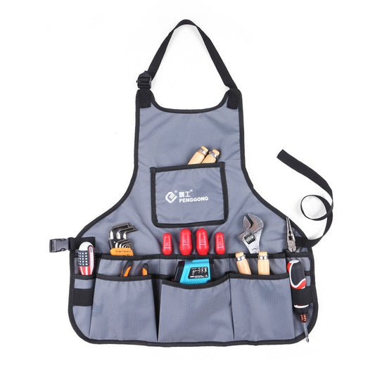 PENGGONG Waterproof Canvas Gardening Apron Tools Bag Electrician Tool Organizer For Toolkit, Grey, ArmyGreen, Blue, Black