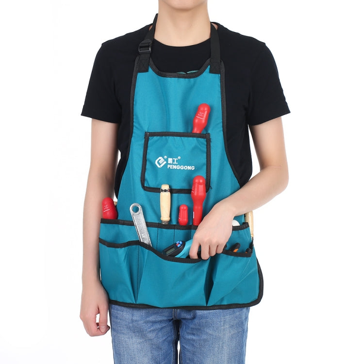 PENGGONG Waterproof Canvas Gardening Apron Tools Bag Electrician Tool Organizer For Toolkit, Grey, ArmyGreen, Blue, Black