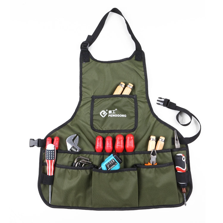 PENGGONG Waterproof Canvas Gardening Apron Tools Bag Electrician Tool Organizer For Toolkit, Grey, ArmyGreen, Blue, Black