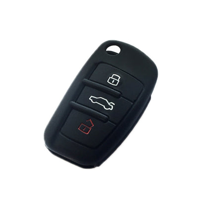 2 PCS Car Key Cover Silicone Flip Key Remote Holder Case Cover for Audi Q3 A3 A1, Black, Green, Pink, Blue, Red